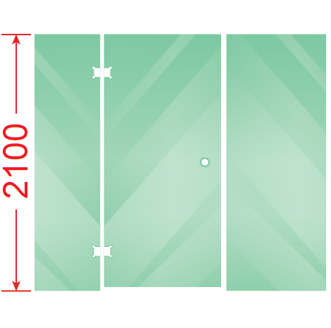 DESIGN : 2100 10mm Toughened Shower Screen Glass